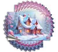 Funny Bumper Stickers for Adults Winter Wonderland: A Cozy Snow-Covered Cottage Stickers 10Pcs Car Bandaid Sticker Funny Car Stickers(6X9CM)