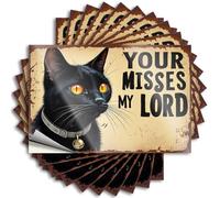 Funny Bumper Stickers for Adults Your Misses My Lord: A Black Cat's Tale Stickers 10Pcs Bar Rules Sign Car Decal Stickers(8X12CM)