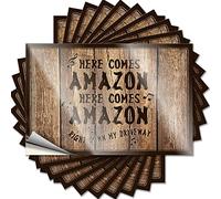 Funny Bumper Stickers Here Comes Amazon Right Down My Driveway Funny Sticker 10 Pcs Man Cave Sign Decor Bumper Stickers(12X18CM)