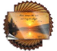 Funny Bumper Stickers Here Comes The Sun and I Say It's Alright. Stickers 10Pcs Toolbox Stickers and Decals Love Stickers(12X18CM)