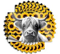 Funny Bumper Stickers Highland Cow in A Sea of Sunflowers Stickers 10Pcs Car Stickers for Women Funny Stickers for Cars(12X18CM)