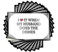 Funny Bumper Stickers I Love It When My Husband Does The Dishes Stickers Bar Accessories for Man Cave Stickers for Car(8X12CM)