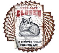 Funny Bumper Stickers Keep Gate Closed No Matter What The Fox Say Funny Sticker 10 Pcs Warning Signs for Bedroom Love Stickers(8X12CM)
