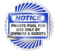 Funny Bumper Stickers Notice Private Pool for Use Only By Owners & Guests Stickers 10 Pcs Car Stickers for Men Funny Room Signs(6X9CM)