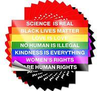 Funny Bumper Stickers Science is Real Black Lives Matter BLM Love Rainbow Funny Sticker 10 Pcs Bar Rules Sign Mechanic Stickers(8X12CM)