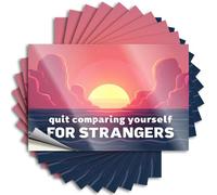 Funny Bumper Stickers Stop Comparing Yourself to Strangers Stickers 10Pcs Car Stickers for Women Funny Stickers for Cars(8X12CM)