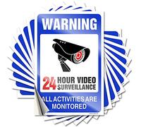 Funny Bumper Stickers Video Surveillance Signs, No Trespassing Violators Will Be Prosecuted Funny Sticker 10 Pcs No Stupid People Sign Bar Accessories Man Cave(6X9CM)