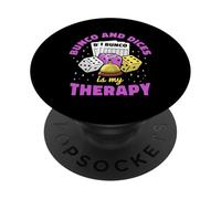 Funny Bunco Player Apparel Bunco And Dices Is My Therapy PopSockets Adhesive PopGrip