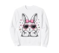 Funny Bunny Face Glasses Pink Bandana Rabbit Happy Easter Sweatshirt