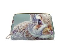 Funny Bunny Rabbit Printed Cosmetic Bags for Women Mom, Small PVC Leather Travel Makeup Bag Cute Gifts Toiletry Bag with Zipper