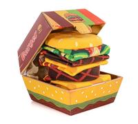 Funny Burger Socks Box for Dad Father Men Women Teenage Boys - Funny Gifts Novelty Fun Funky Food Cool Crazy Silly Odd Socks Fathers Day Easter Birthday Gifts Christmas Stocking Fillers(2 pairs)