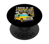 Funny Bus Driver Life Watch Screaming Kids Back To School PopSockets Adhesive PopGrip