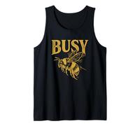 Funny Busy Bee Visual Pun Vintage Bumblebee Retro Design Tank Top