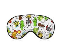 Funny Butterflies Bees Ladybugs Insects Sleep Mask Night Cover Eye for Women Men BlockLight for Airplane Travel Nap Adjustable Strap