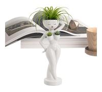 Funny Cactus Pot, Mini Resin Female Body Planter, Flower Container | Eye Catching Whimsical Artistic Statue Aesthetic, Instant Conversation Starter Element, Quirky Modern Home Decor Accent