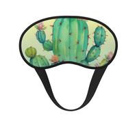 Funny Cactus Sleep Mask for Side Sleeper, Blackout Sleep Eye Mask Comfortable Blindfold Eyeshade Soft Breathable Sleeping Mask with Elastic Strap Silk Eye Covers for Travel