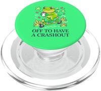 Funny Caffeinated Frog on Scooter Chaos Humor Design PopSockets PopGrip for MagSafe