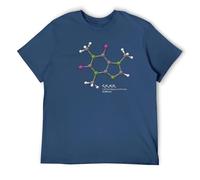 Funny Caffeine Molecule Shirt - Science Physics Nerd T-Shirt for Geeks and STEM Lovers - Chemistry Gift Tee Navy-Style 6XL