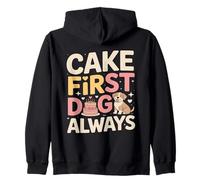 Funny Cake First Dog Always Puppy Birthday Zip Hoodie