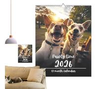Funny Calendar,2026 Dog Monthly Planner - 12 Months Wall Planner for Holidays Birthdays for Girls Dads Men Pet Owners Adults Monthly Layouts