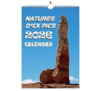 Funny Calendar 2026, Rude Secret Santa Gifts for Women or Men, Joke Christmas Stocking Filler Gifts of Natural Things Ideas Wall Monthly Planner Presents(Multicolor-Natural D)