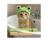 Funny Calendar Cat, 2026 Wall Calendar, Monthly Planner for Holiday Christmas Halloween New Year Home Office Family Kids Friends