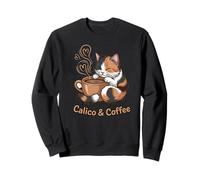 Funny Calico and Coffee Cute Cat Sweatshirt