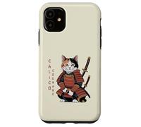 Funny Calico Courage Cute Samurai Ninja Cat Case for iPhone 11