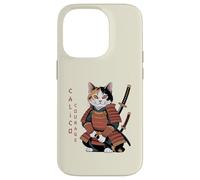 Funny Calico Courage Cute Samurai Ninja Cat Case for iPhone 14 Pro