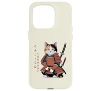 Funny Calico Courage Cute Samurai Ninja Cat Case for iPhone 15 Pro