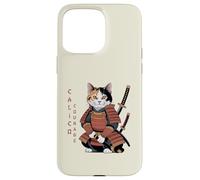 Funny Calico Courage Cute Samurai Ninja Cat Case for iPhone 15 Pro Max