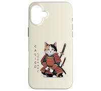 Funny Calico Courage Cute Samurai Ninja Cat Case for iPhone 16 Plus