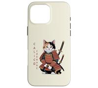 Funny Calico Courage Cute Samurai Ninja Cat Case for iPhone 16 Pro Max