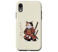 Funny Calico Courage Cute Samurai Ninja Cat Case for iPhone XR