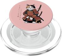 Funny Calico Courage Cute Samurai Ninja Cat PopSockets PopGrip for MagSafe