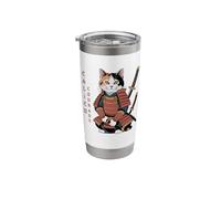 Funny Calico Courage Cute Samurai Ninja Cat Stainless Steel Insulated Tumbler