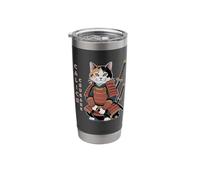 Funny Calico Courage Cute Samurai Ninja Cat Stainless Steel Insulated Tumbler