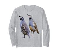 Funny California Quail Vintage Bird Lover Graphics Long Sleeve T-Shirt