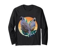Funny California Quail Vintage Bird Lover Graphics Long Sleeve T-Shirt