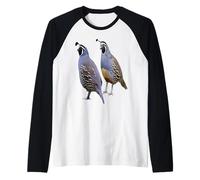 Funny California Quail Vintage Bird Lover Graphics Raglan Baseball Tee