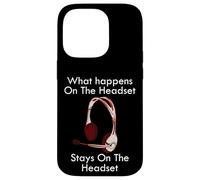 Funny Call Center Quote What Happens On the Gamer Headset Case for iPhone 14 Pro