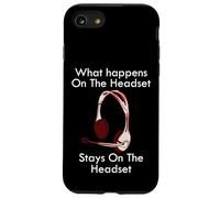 Funny Call Center Quote What Happens On the Gamer Headset Case for iPhone SE (2020) / 7/8