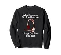 Funny Call Center Quote What Happens On the Gamer Headset Sweatshirt
