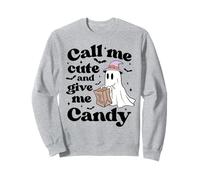 Funny Call Me Cute and Give Me Candy Groovy Spooky Sweatshirt