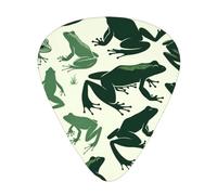 Funny-Camo-Green-Frog 12 Pack Guitar Picks With 3 Thicknesses And Storage Box, Abs Plectrums For Electric Bass Guitar Players