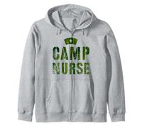 Funny CAMP NURSE Camo Health Care Medical Crew Wellness RN Zip Hoodie