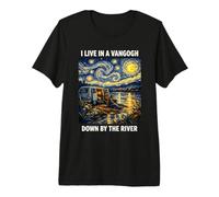 Funny Camper Live in Vangogh Down By The River Van Gogh Art Premium T-Shirt