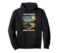 Funny Camper Live In Vangogh Down By The River Van Gogh Art Pullover Hoodie