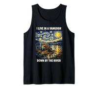 Funny Camper Live in Vangogh Down By The River Van Gogh Art Tank Top