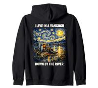 Funny Camper Live In Vangogh Down By The River Van Gogh Art Zip Hoodie